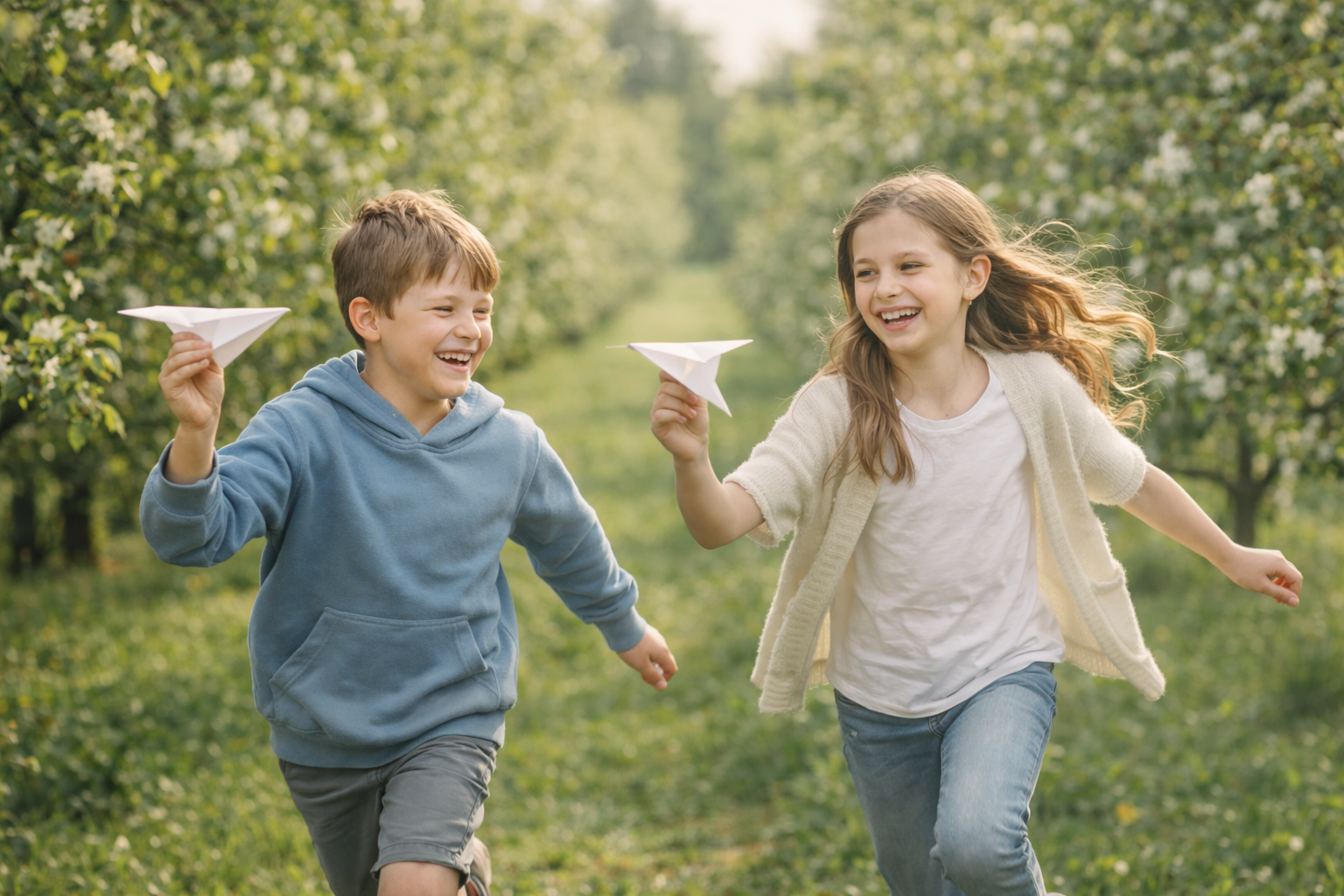 משפחה מחייכת בטבע